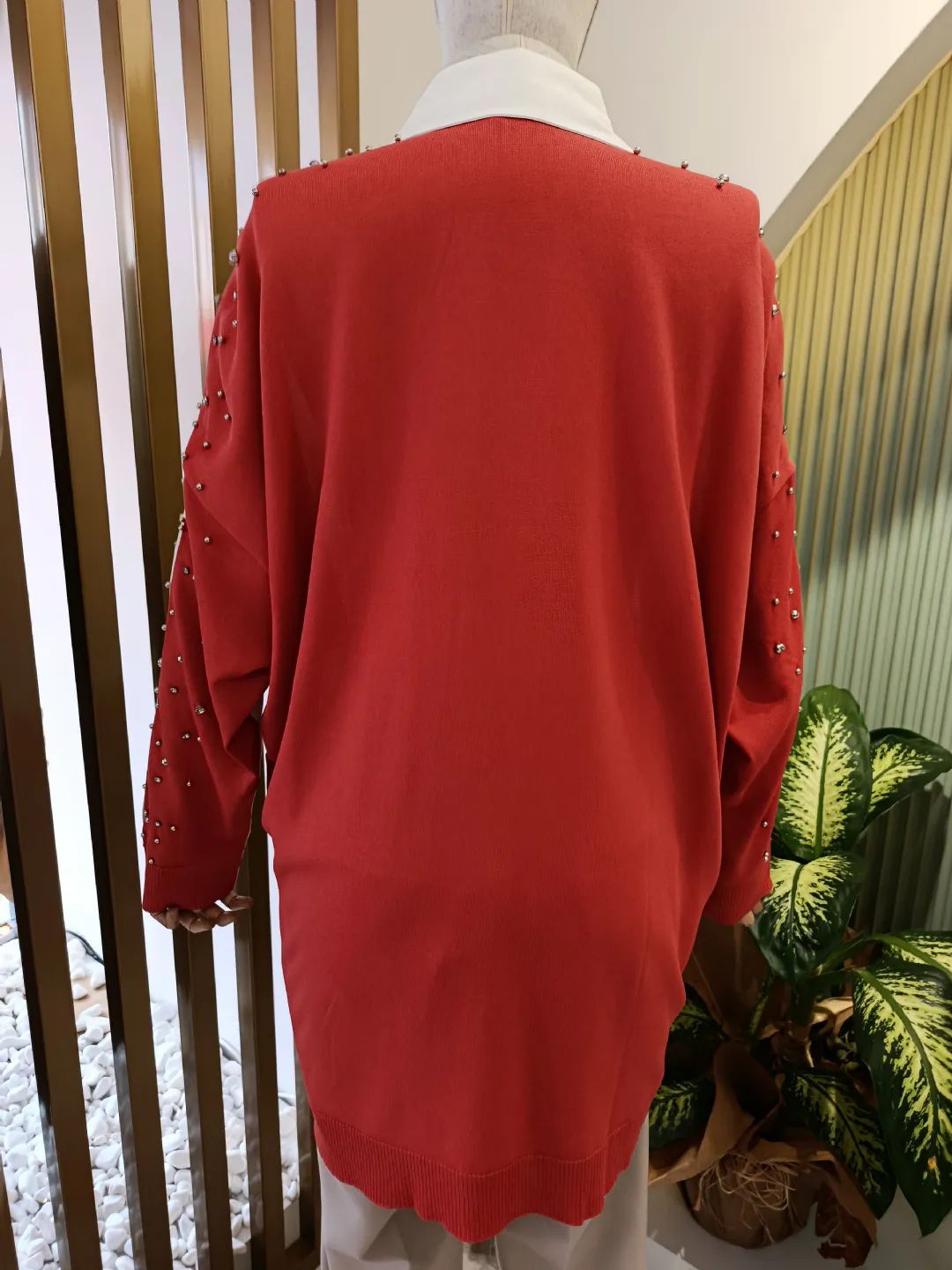 Arkas� Triko Kombinli Omuzlar� Ta�l� G�mlek Somon