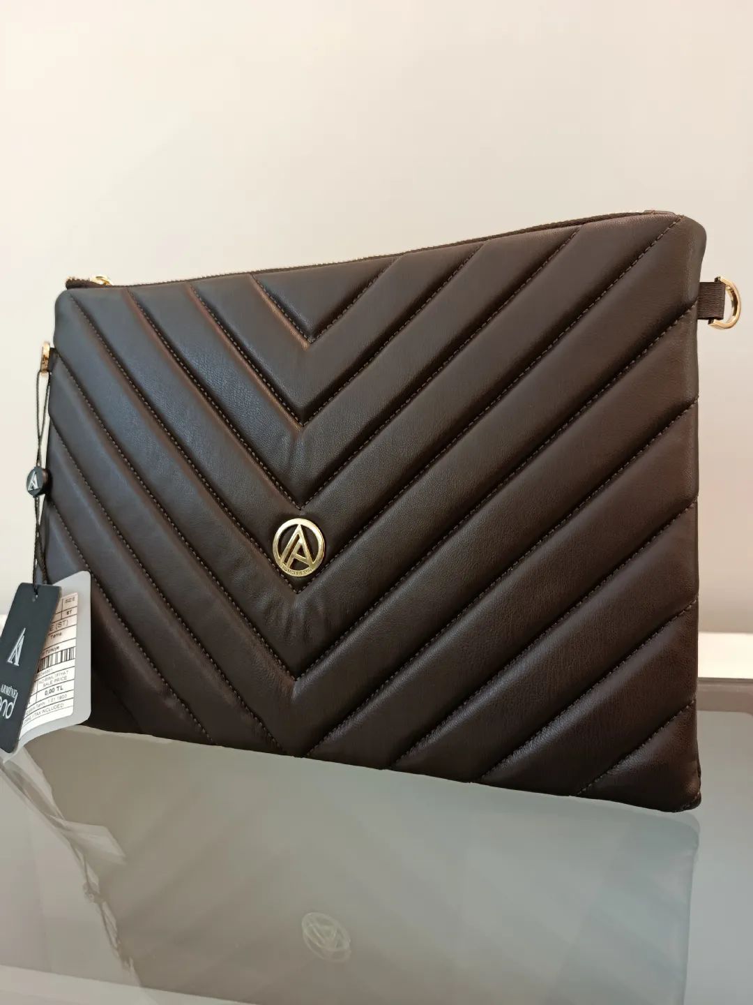 Baklava-Desenli-Cuzdan-Canta-Kahverengi