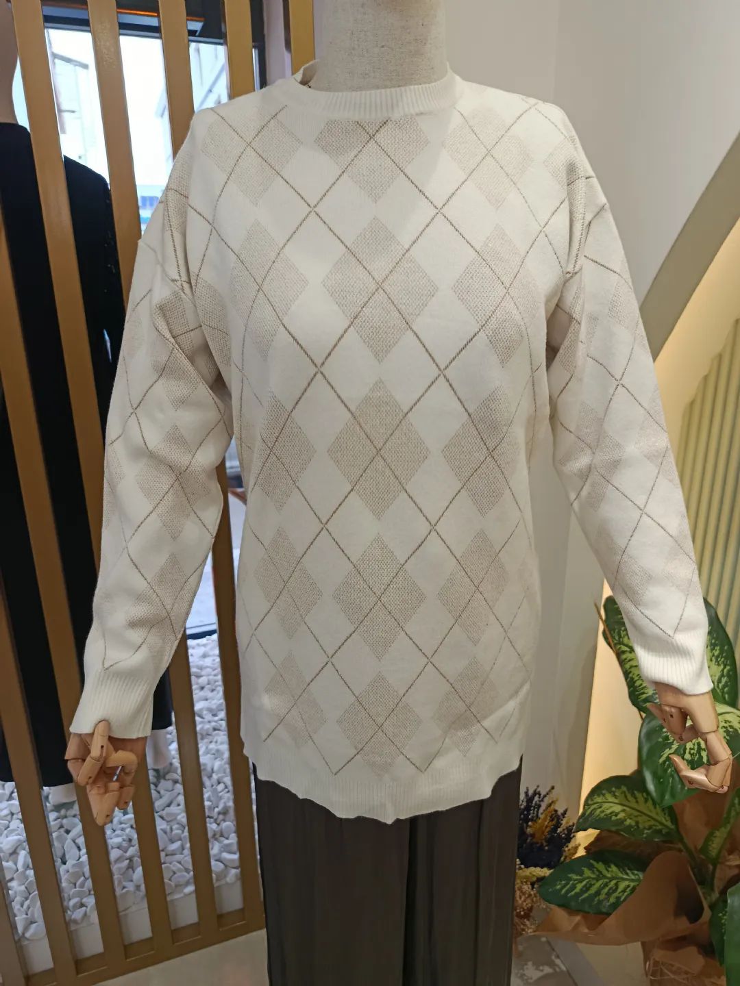 Baklava-Desenli-Triko-Tunik-Ekru