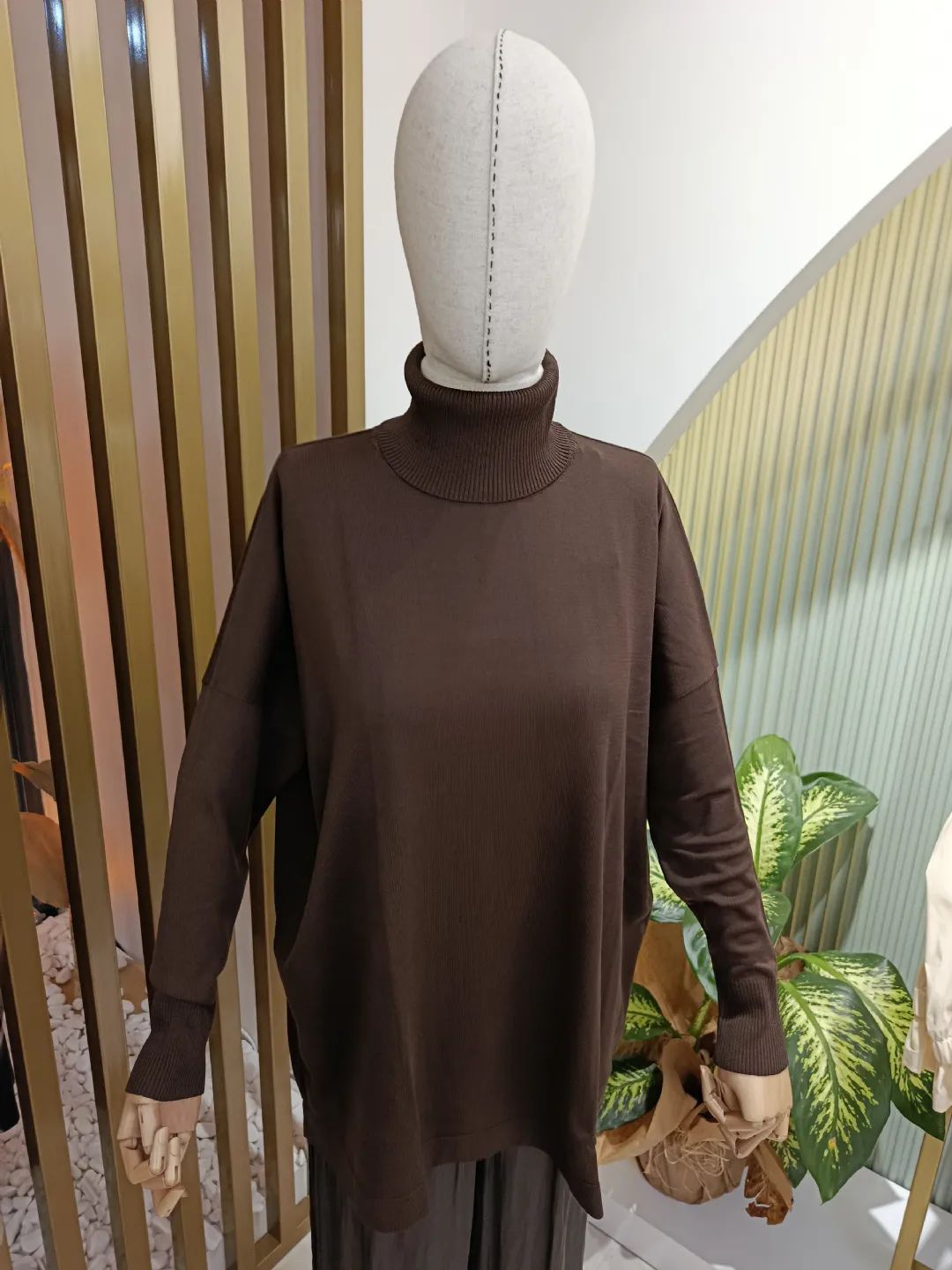 Balikci-Yaka-Basic-Triko-Tunik-Kahve