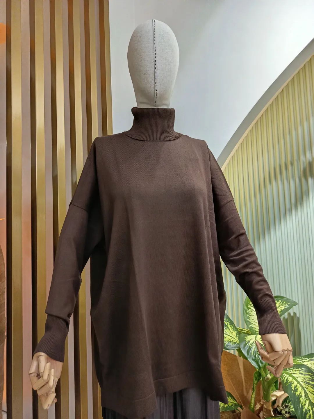 Balikci-Yaka-Basic-Triko-Tunik-Kahve