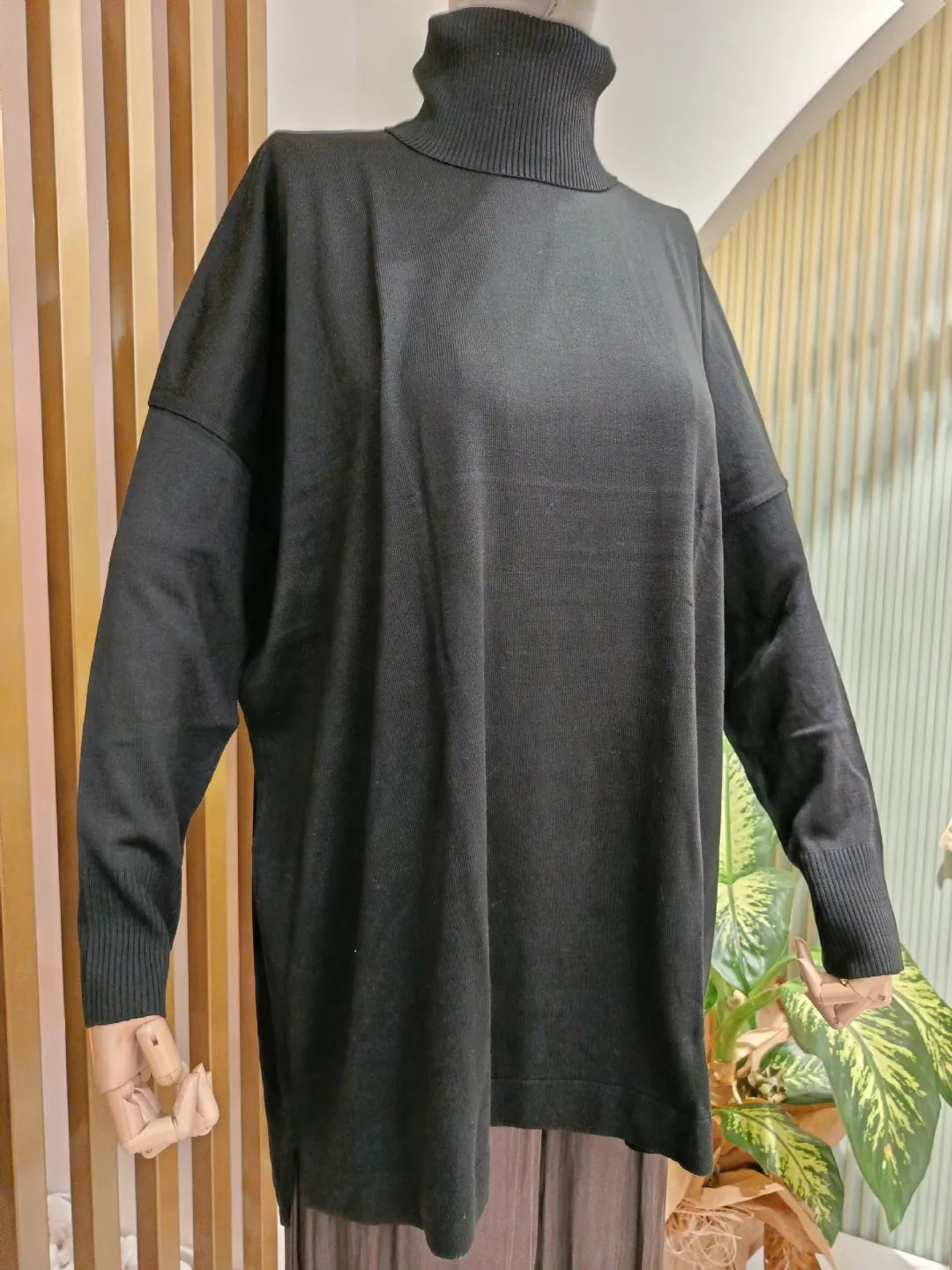 Balikci-Yaka-Basic-Triko-Tunik-Siyah
