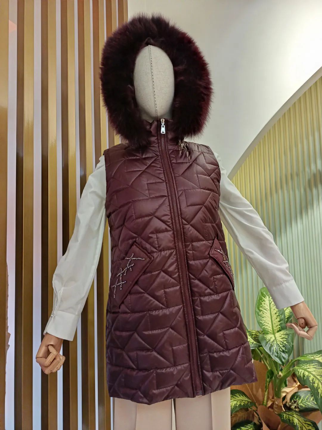 Cebi Ta�l� Kapitone Yelek Chery