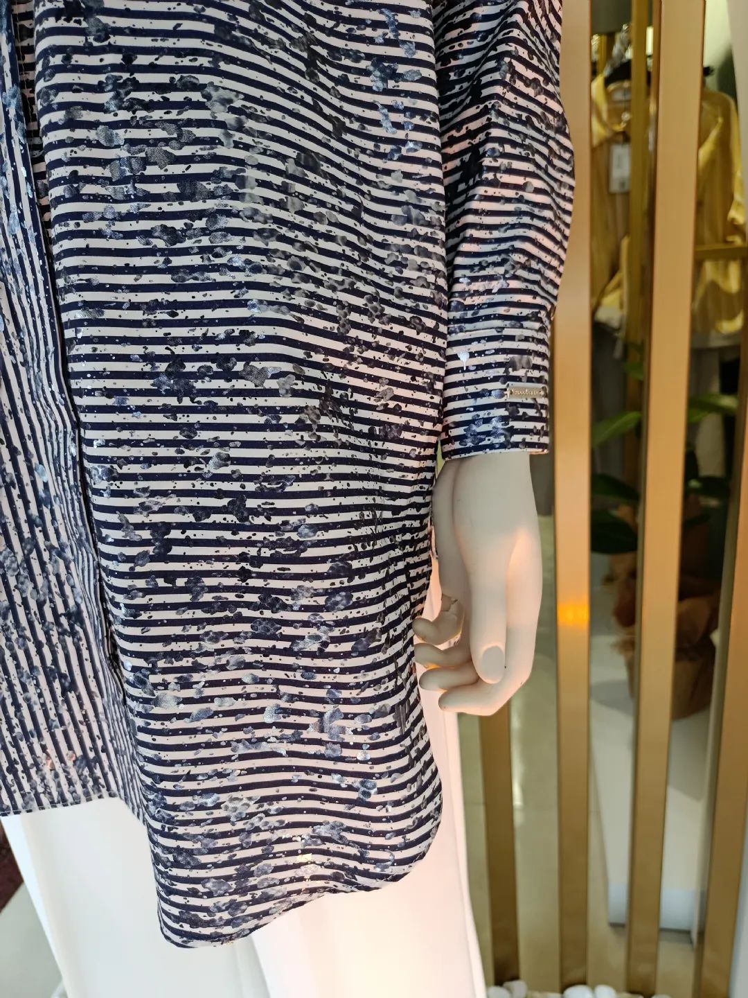 �izgili G�mlek Lacivert