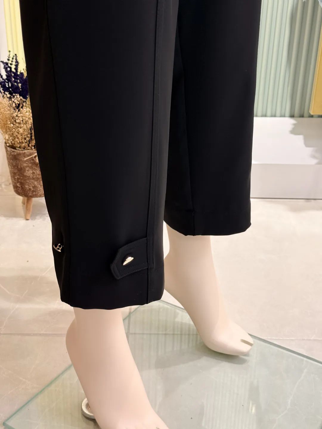 D��me Detayl� �alvar Pantolon Siyah