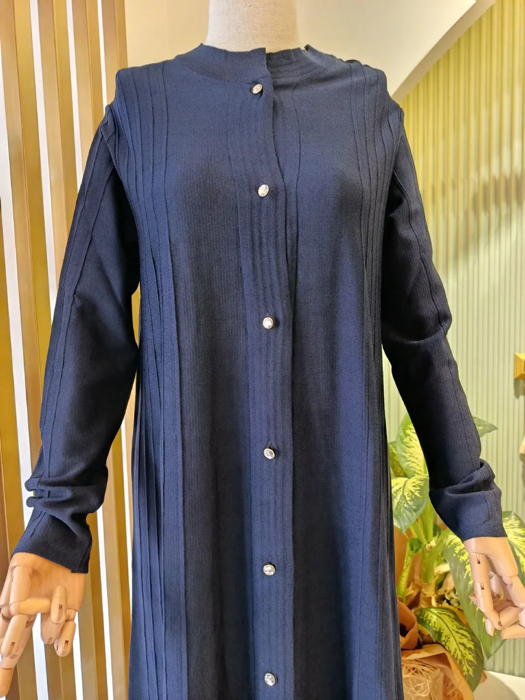 D��me Detayl� Uzun H�rka Lacivert