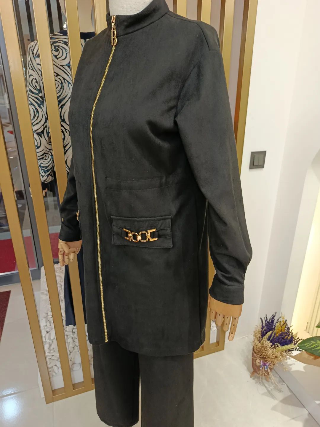 Fermuarli-Kadife-Ikili-Takim-Siyah