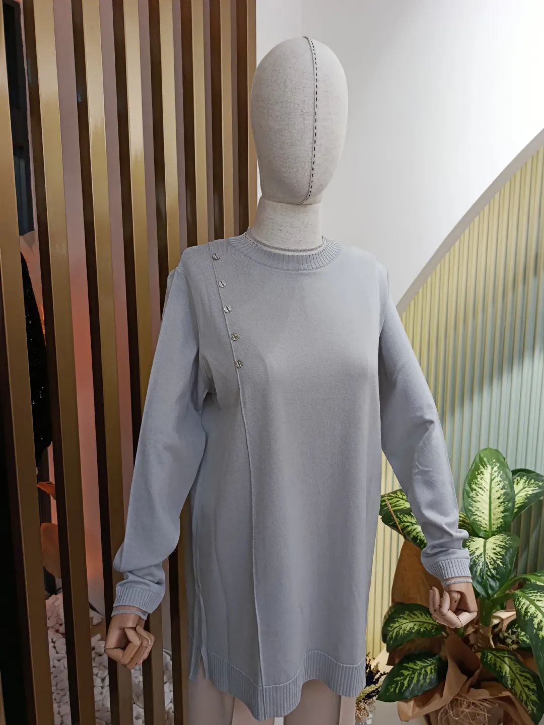 Firfir-Detayli-Rayon-Tunik-Gri