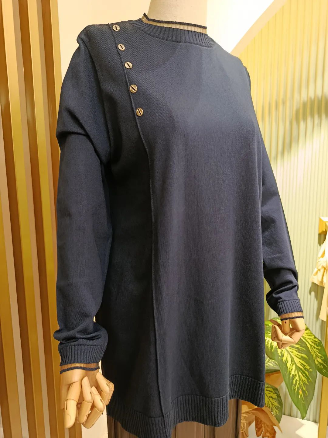 F�rf�r Detayl� Rayon Tunik Lacivert