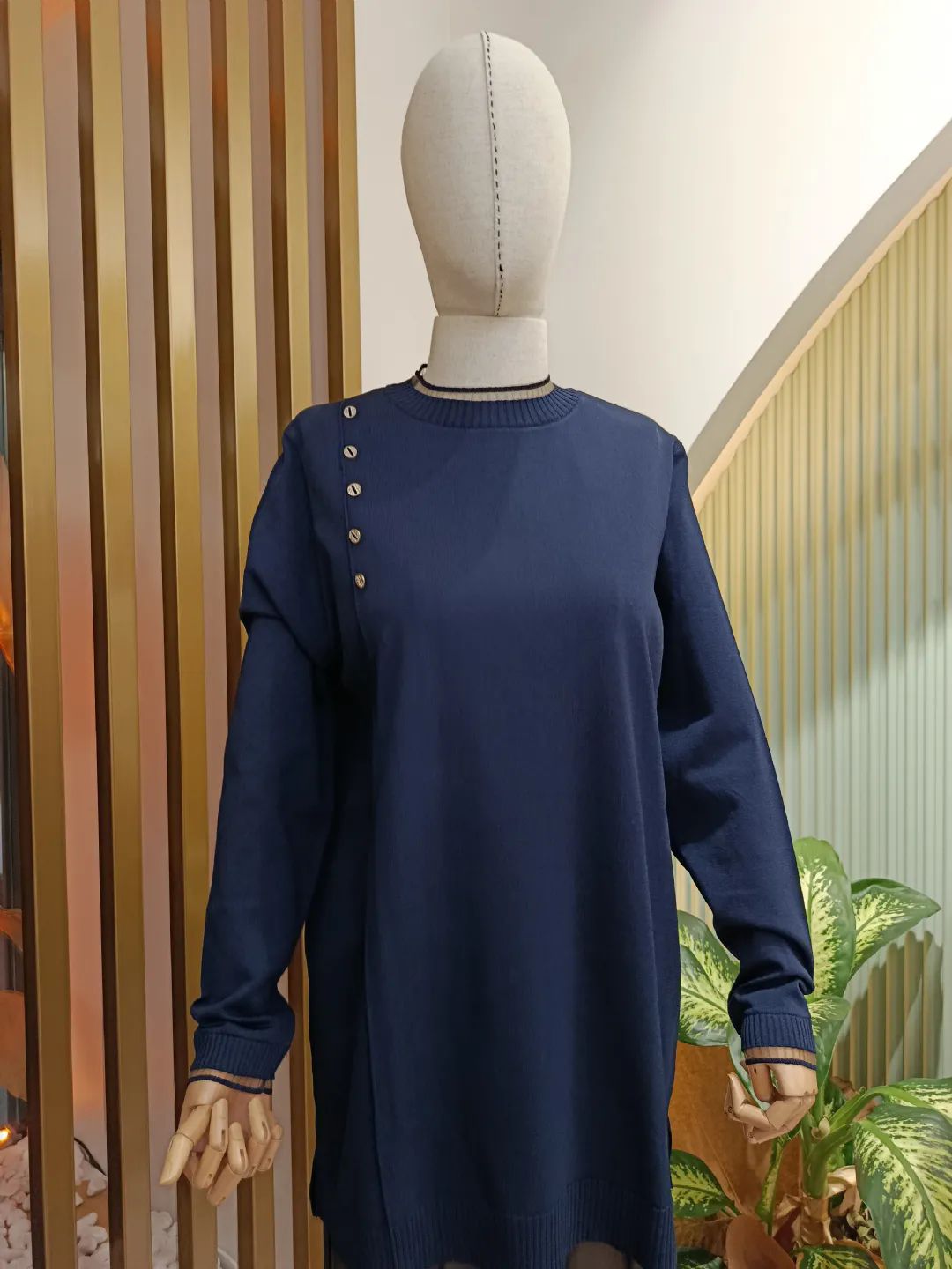 F�rf�r Detayl� Rayon Tunik Lacivert