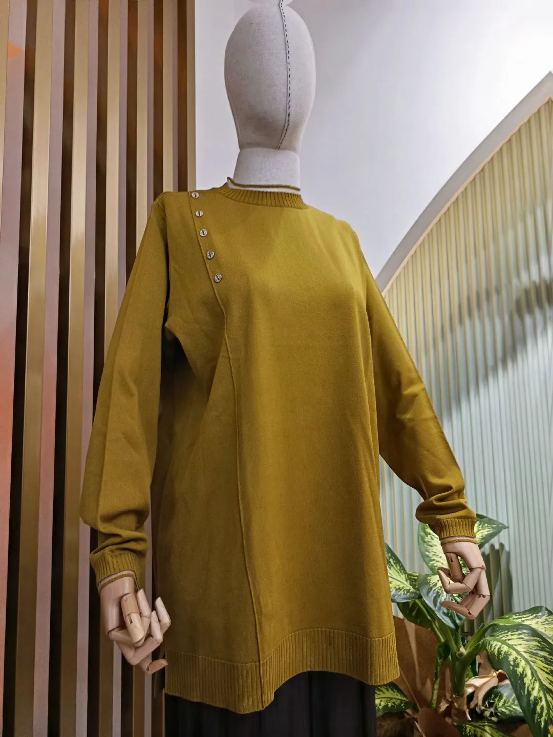 F�rf�r Detayl� Rayon Tunik Ya� Ye�ili