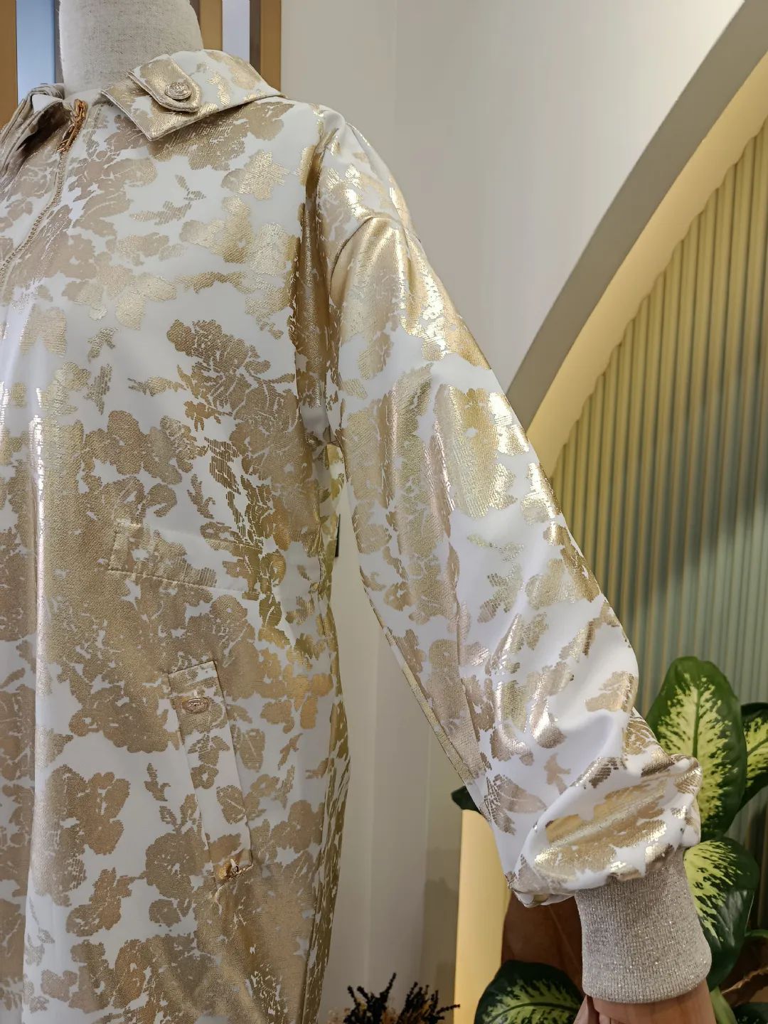 Gold Desen Bask�l� Ceket