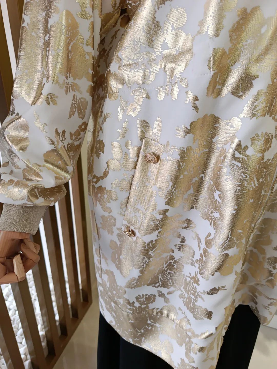 Gold Desen Bask�l� Ceket