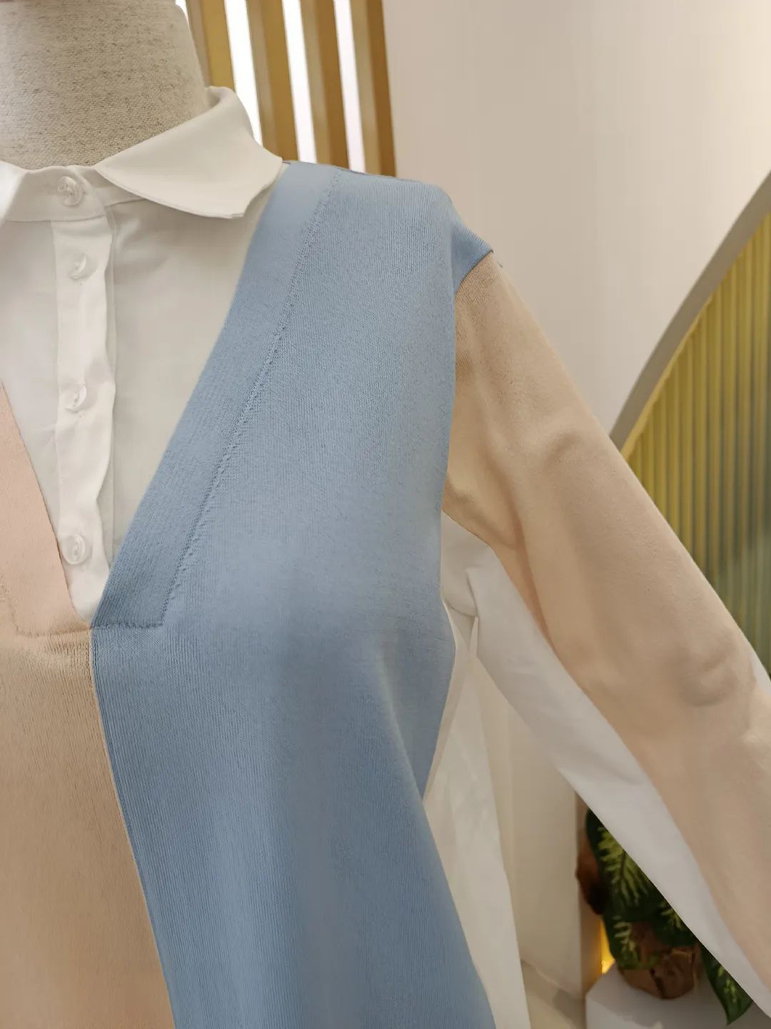 �ki Renkli Rayon Mixli Tunik Mavi
