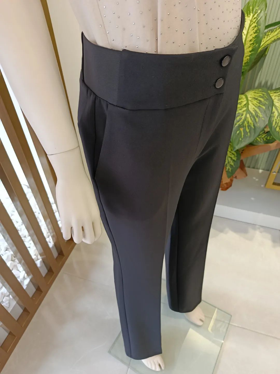 �spanyol Pa�a Kuma� Pantolon Siyah
