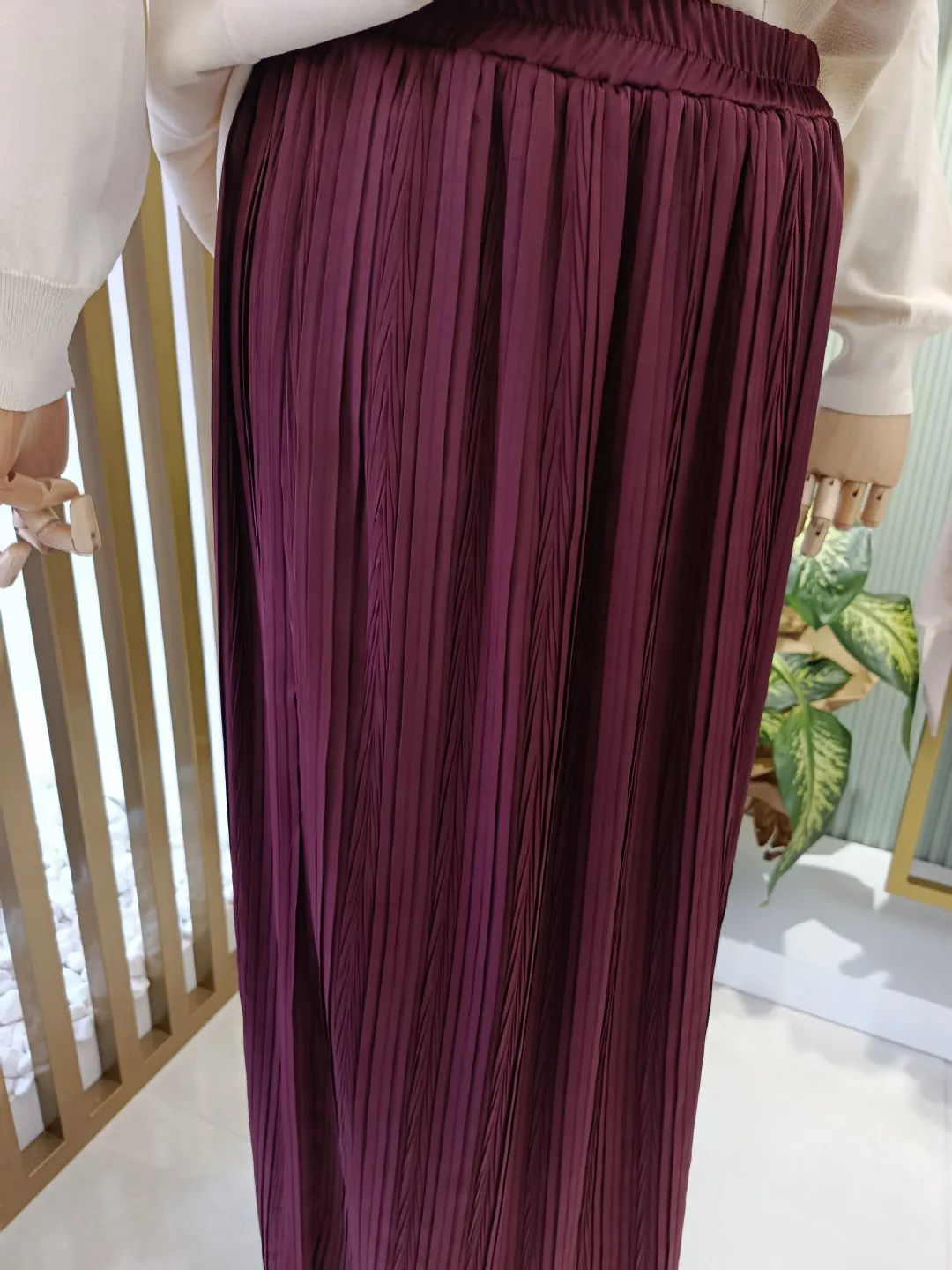 Jakar-Desenli-Viscon-Elbise-Bordo