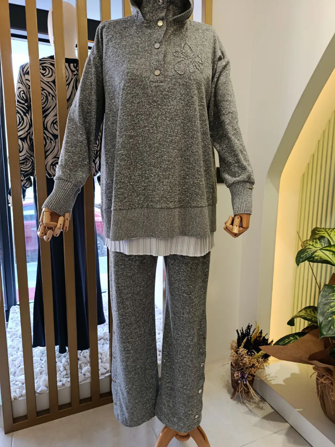 Kapi�onlu Serpme ��l� Tak�m Gri