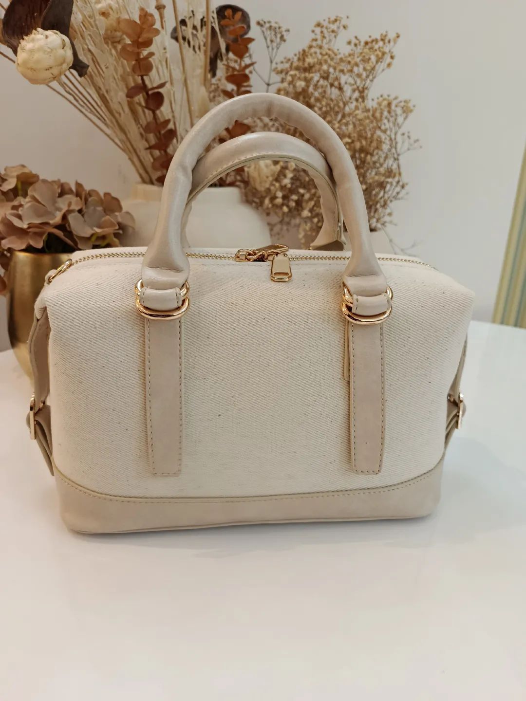 Keten Detayl� �anta Bej