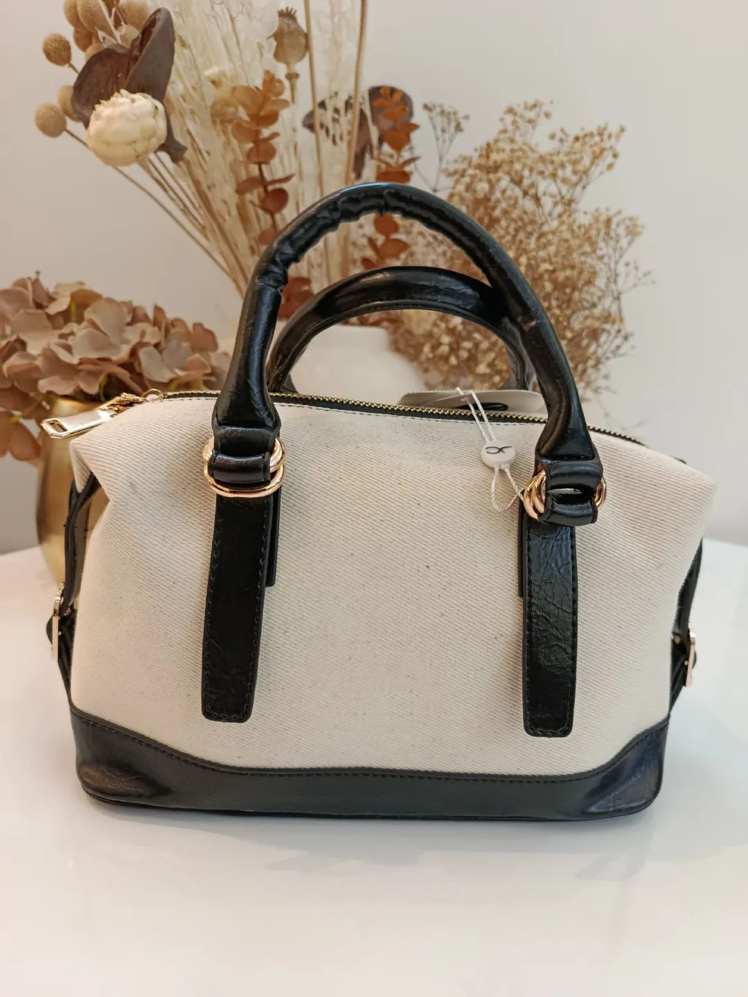 Keten Detayl� �anta Siyah
