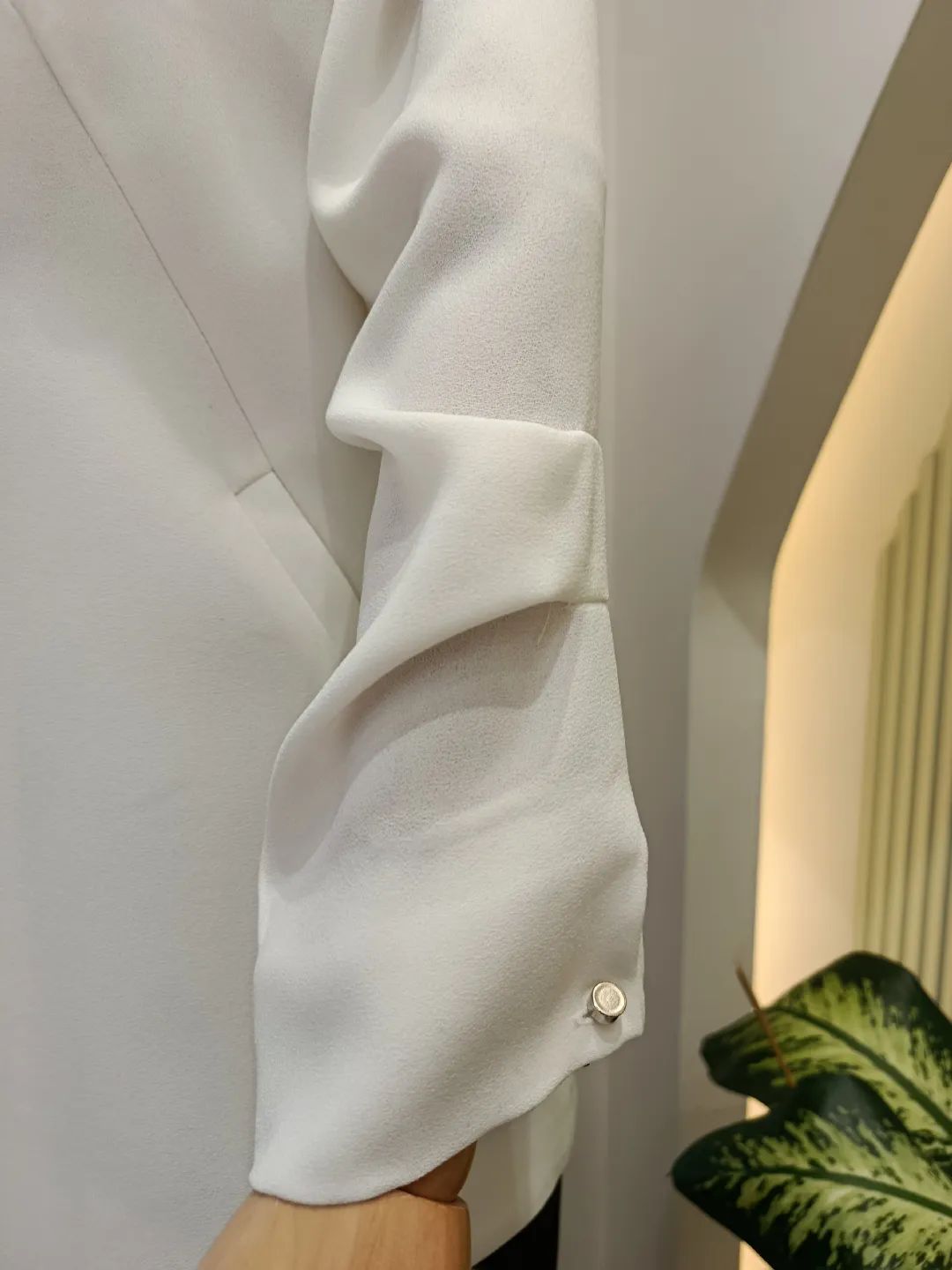 Kollar� B�zg�l� Ceket Beyaz