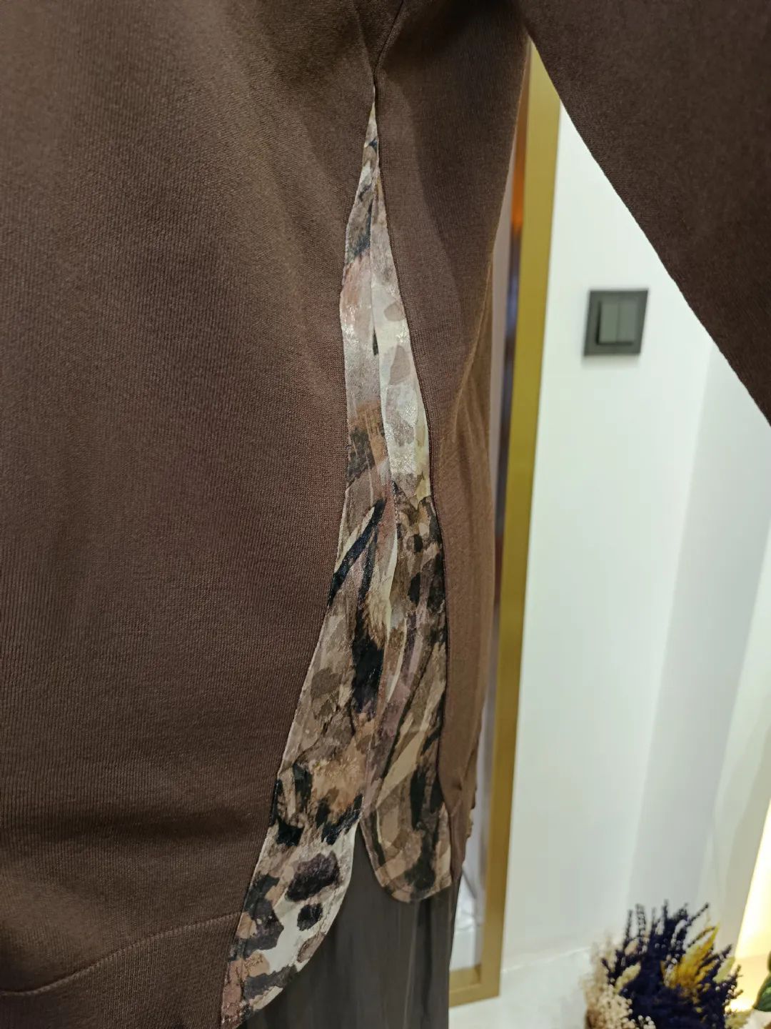 Leopar Kuma� Kombinli Tunik Kahve