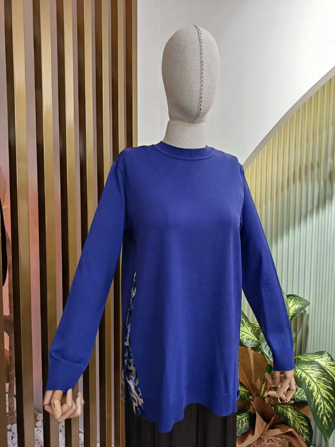 Leopar-Kumas-Kombinli-Tunik-Mor