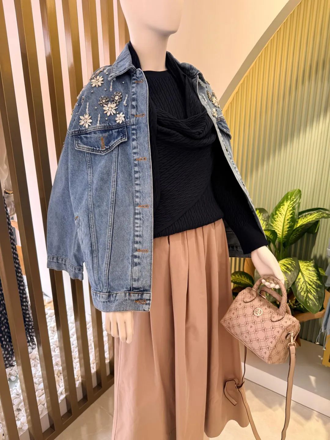 Omzu-Tasli-Jean-Ceket-Mavi