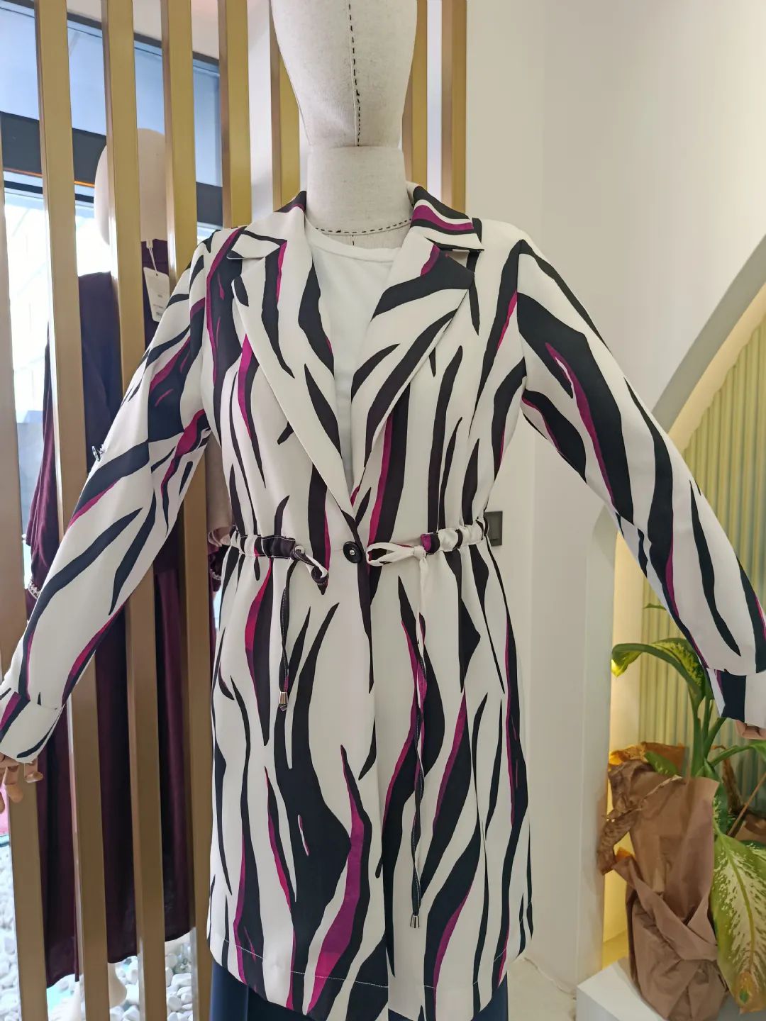 Onden-Baglamali-Blazer-Ceket-Fusya