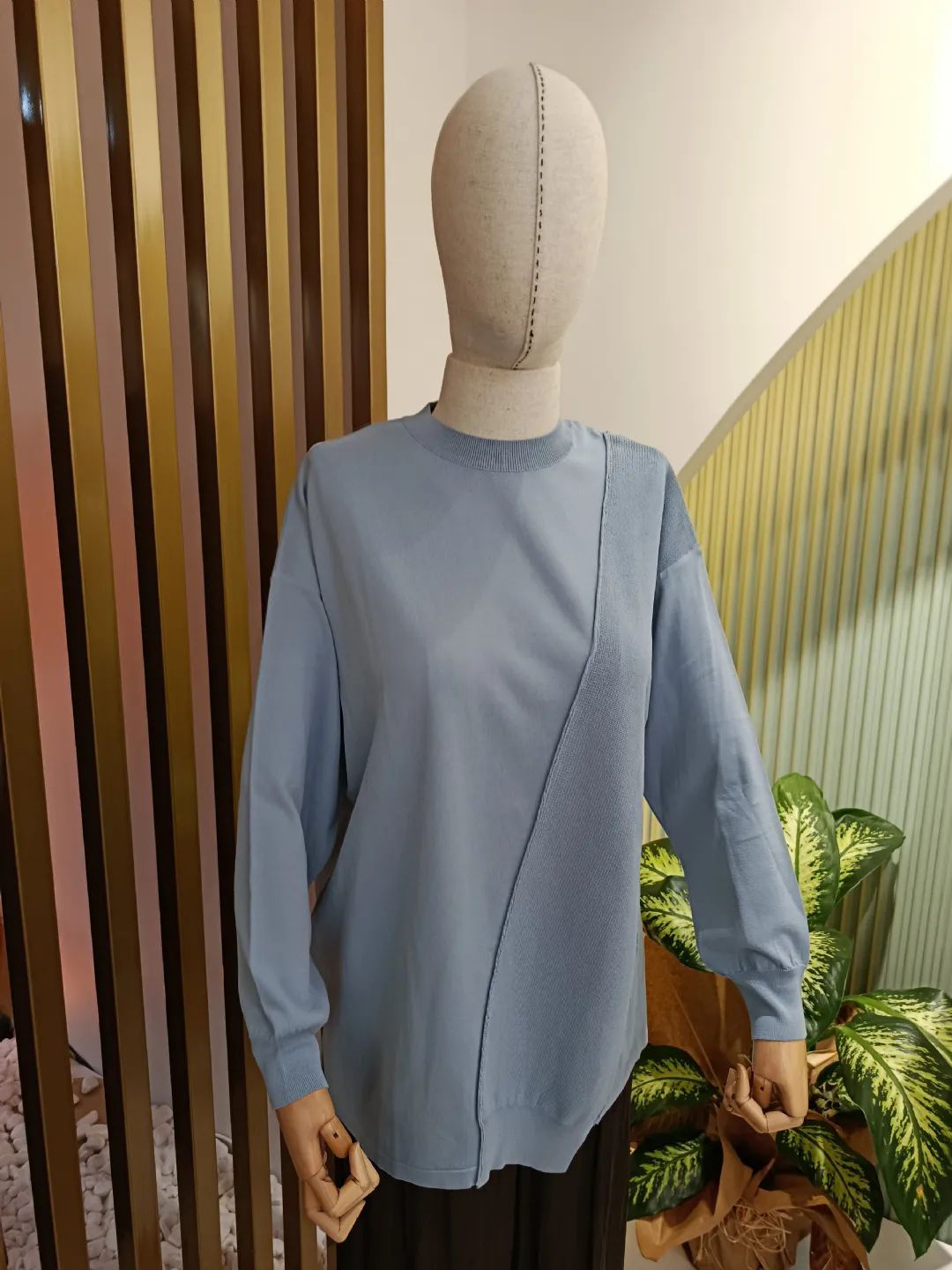 �rg� Detayl� Rayon Tunik Bebe Mavisi