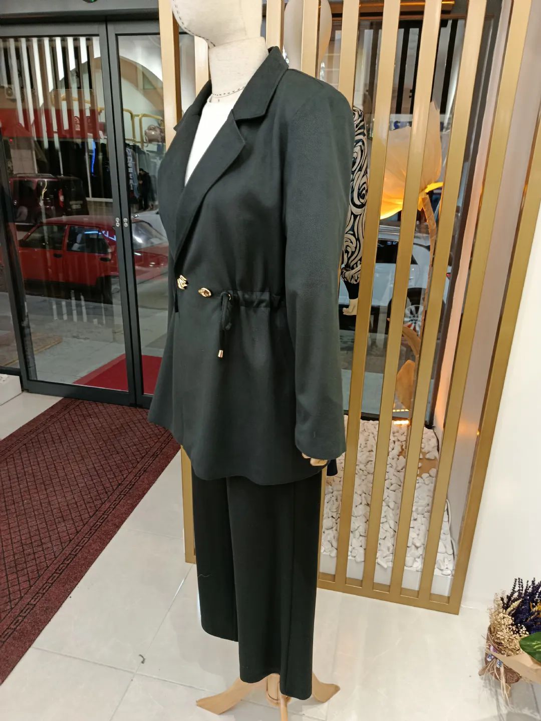 �rme Kupra Ceket Tak�m Siyah