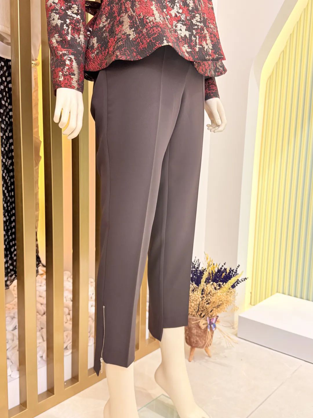 Pa�as� Fermuar Detayl� Pantolon Kahverengi