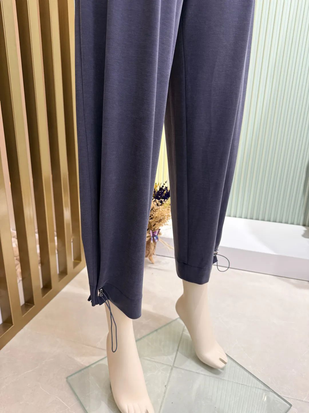 Pa�as� Lastikli Pantolon �ndigo