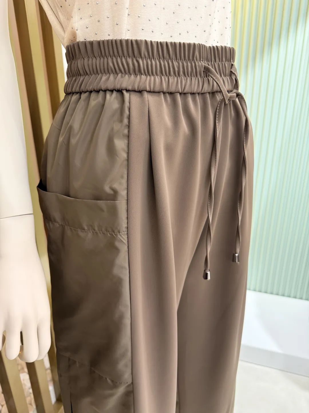 Para��t Detayl� �alvar Pantolon Kahverengi