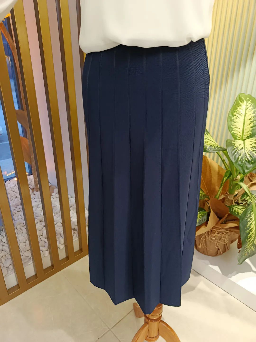 Piliseli-Rayon-Etek-Lacivert