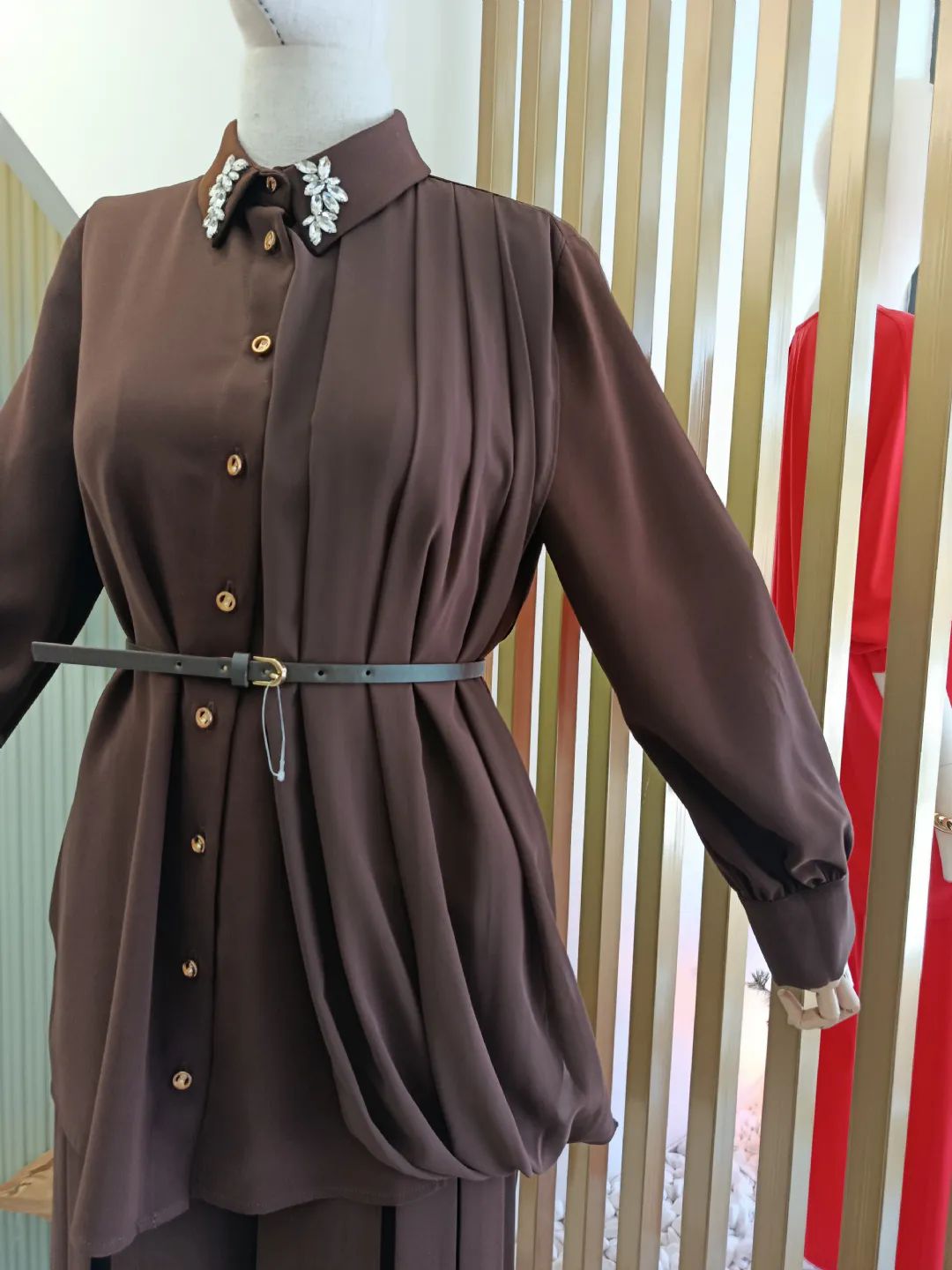 Sifon-Detayli-Ikili-Takim-Kahverengi