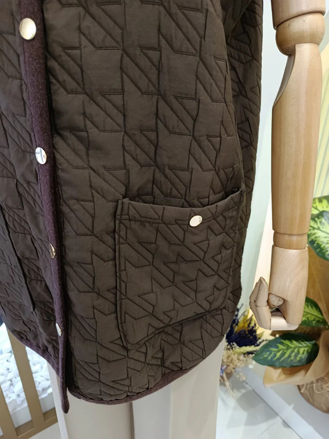 Triko Kapitone Yelek Kahverengi