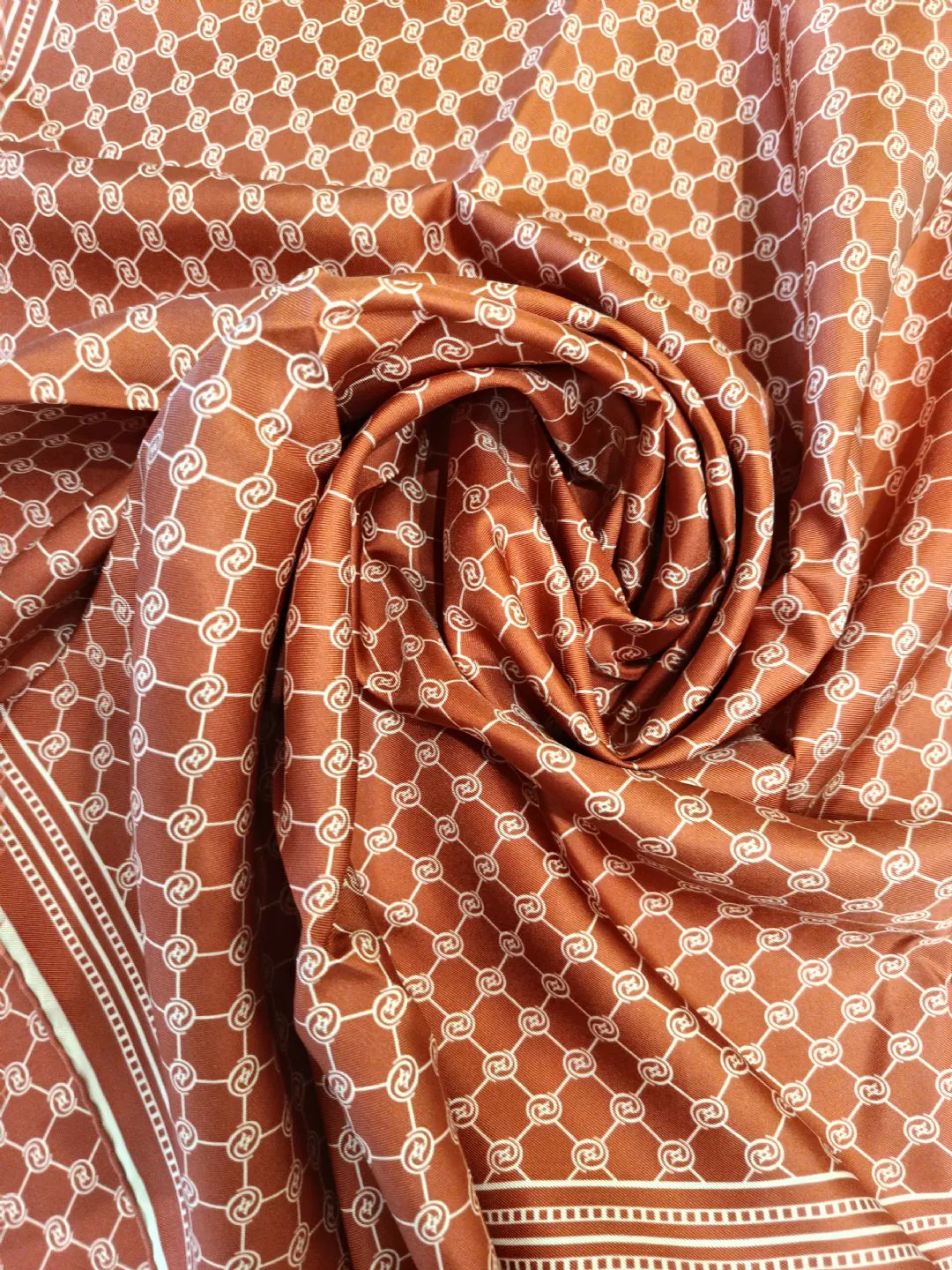 Vakko Monogram Twill �pek E�arp Mercan