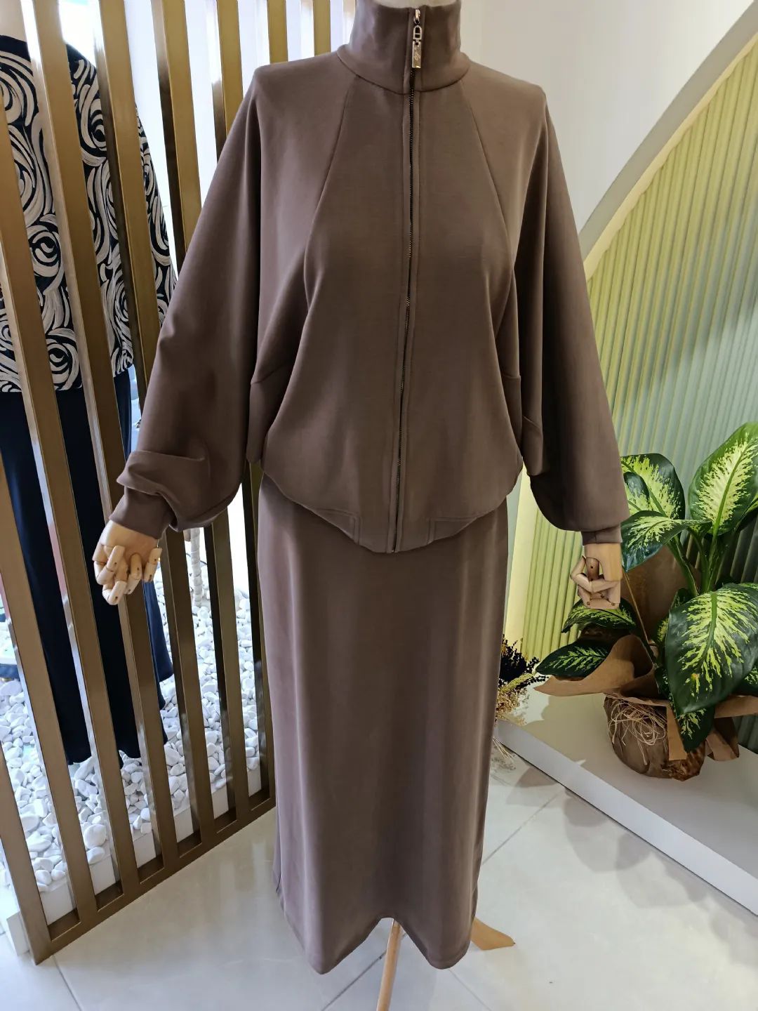 Yarasa-Kol-Etekli-Takim-Kahverengi