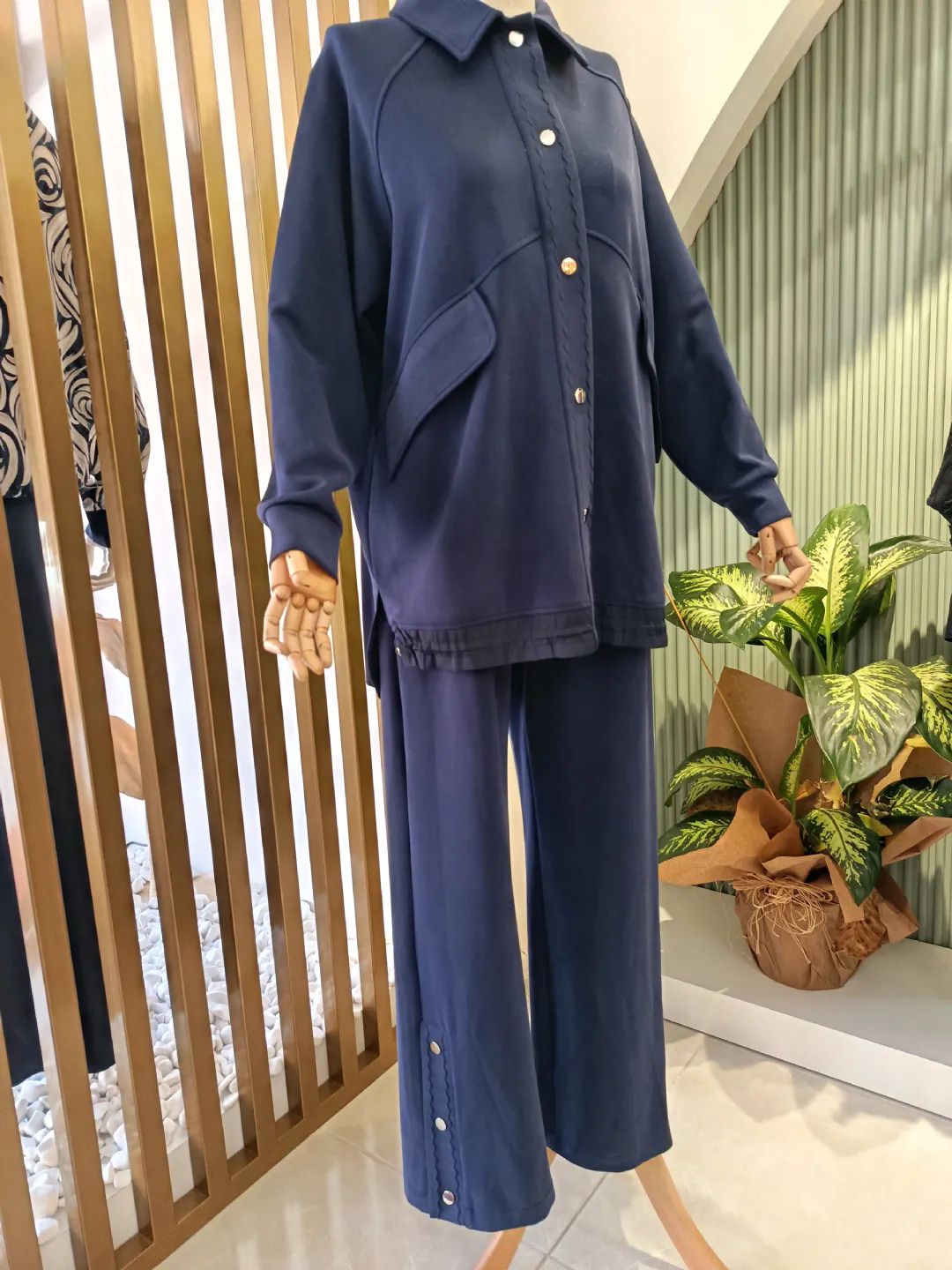 Zikzak Nerv�r Detayl� Tak�m Lacivert